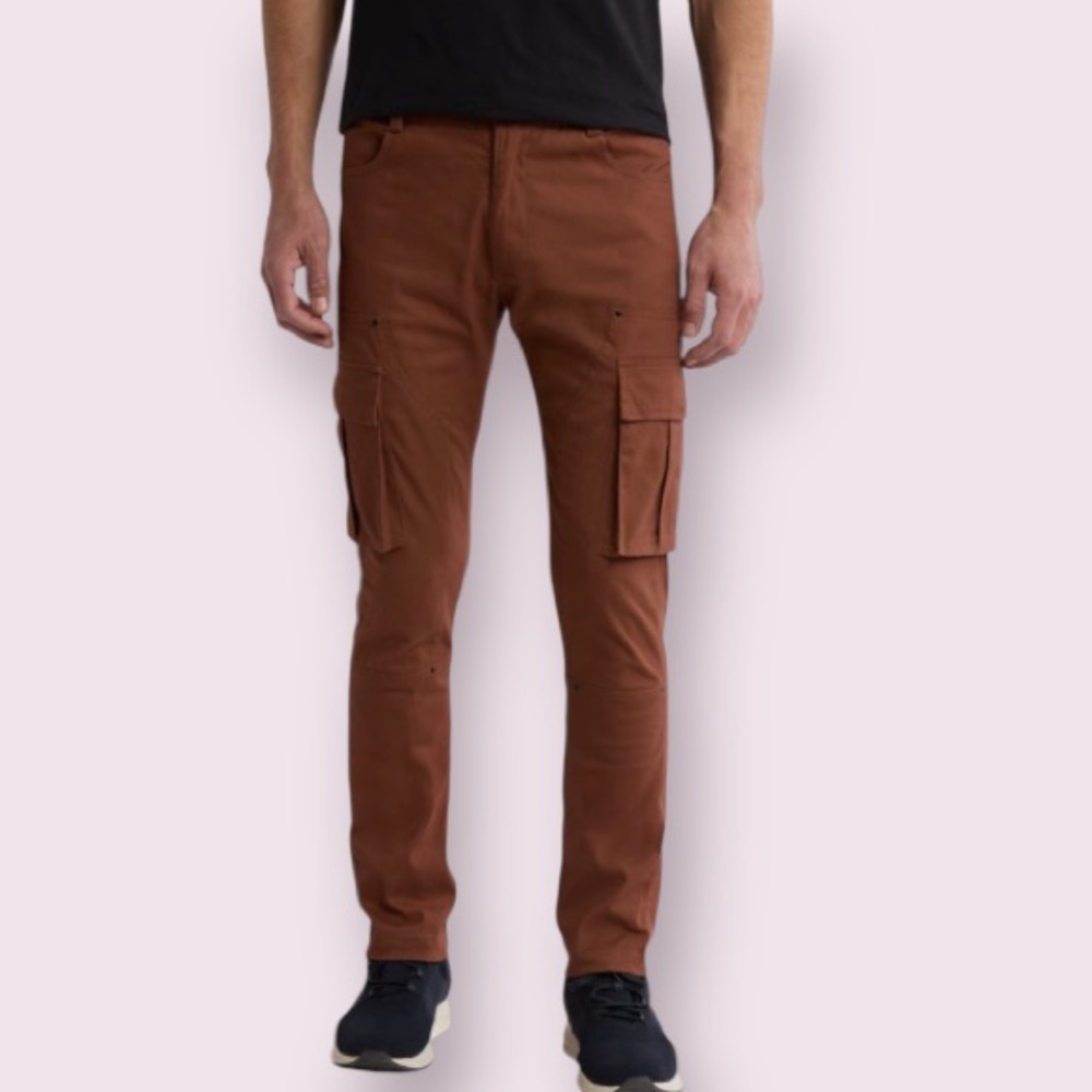AMERICAN STITCH Stretch Cotton Twill Cargo Pants in Brown